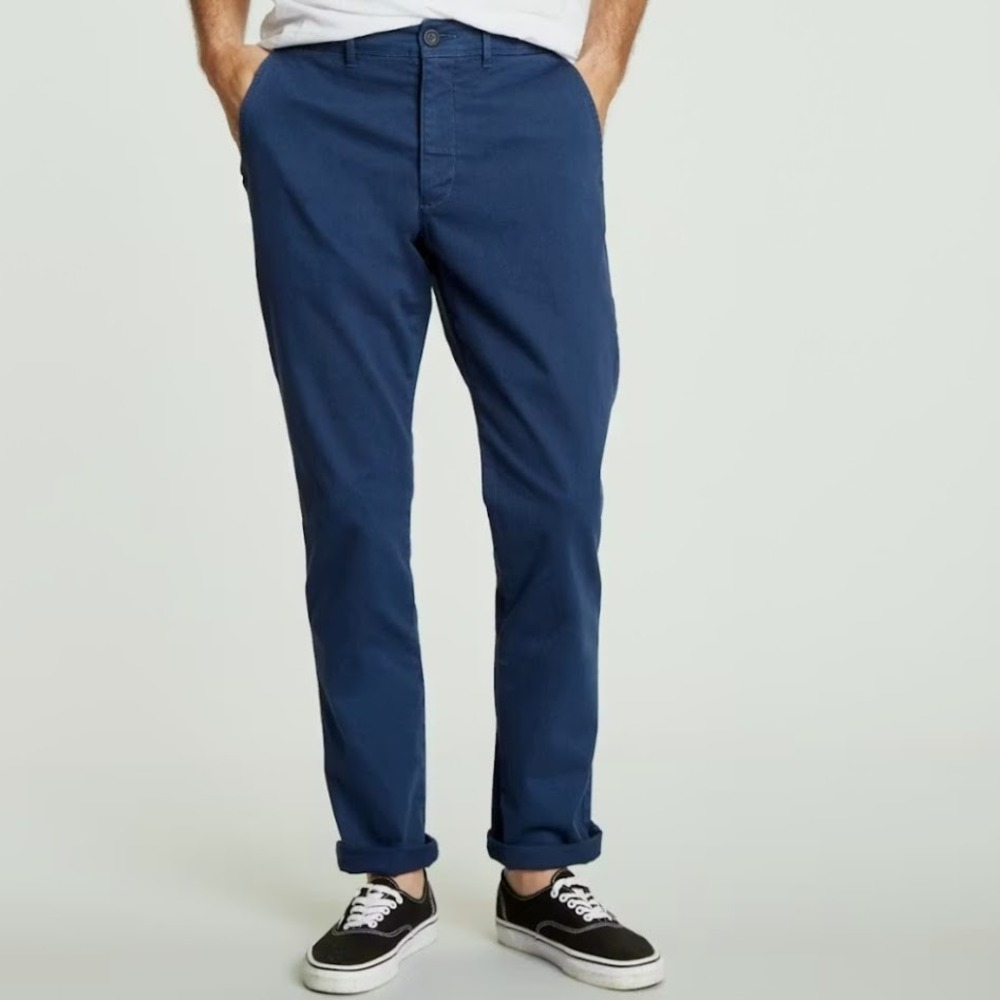 Wellen Huckberry Men's Size 30x32 Playa Stretch‎ Chinos Cobalt Blue Preppy NWT